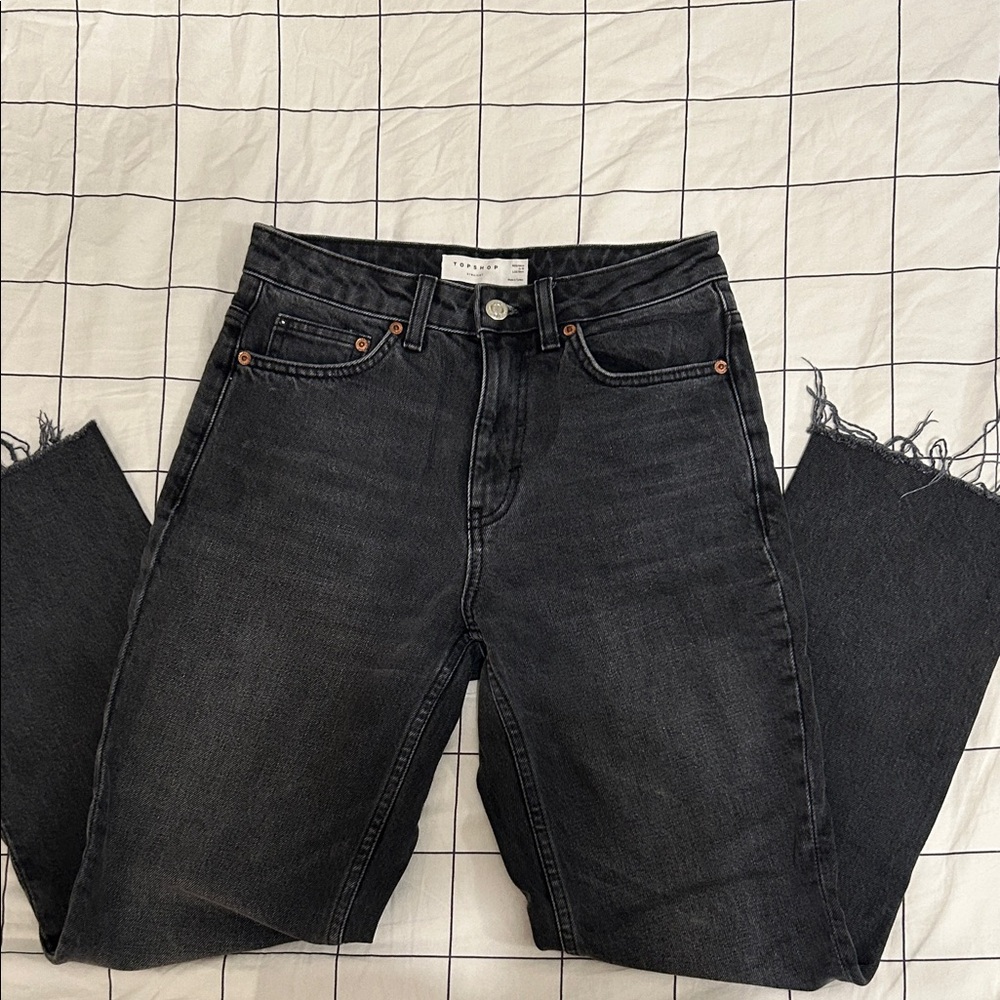 Topshop Women's Straight Cut High-Rise 32” Jeans
